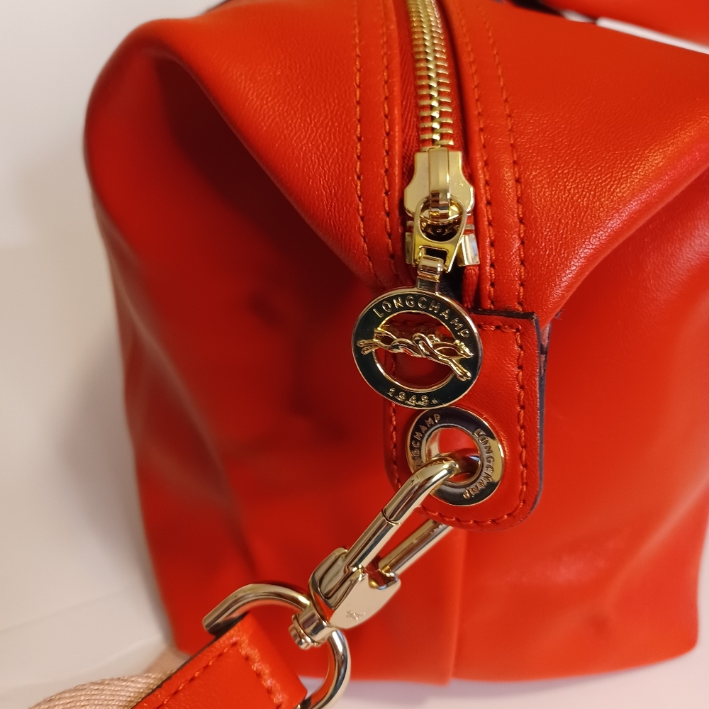 Longchamp Le Pliage Cuir Leather Satchel Handbag Purse - Picture 7 of 15